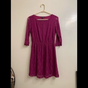 Berry Lace Lolita Flare Dress